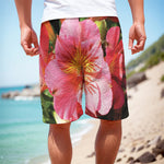 Pink Alstroemeria Print Men's Cargo Shorts