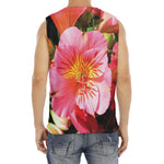 Pink Alstroemeria Print Men's Fitness Tank Top