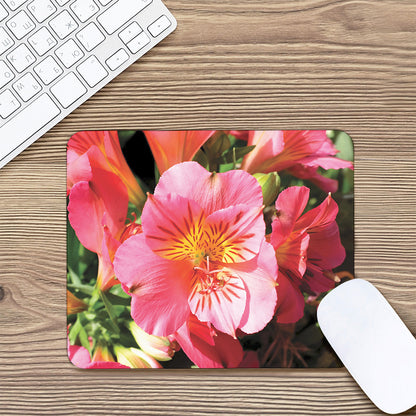 Pink Alstroemeria Print Mouse Pad