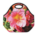 Pink Alstroemeria Print Neoprene Lunch Bag