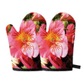 Pink Alstroemeria Print Oven Mitts