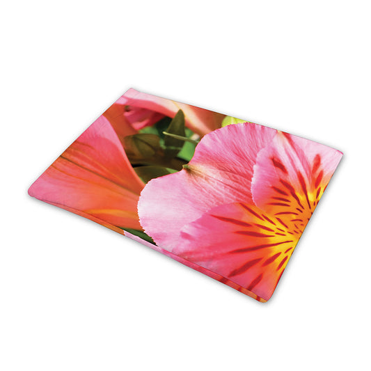 Pink Alstroemeria Print Pet Cooling Mat Cover