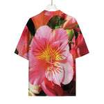 Pink Alstroemeria Print Rayon Hawaiian Shirt