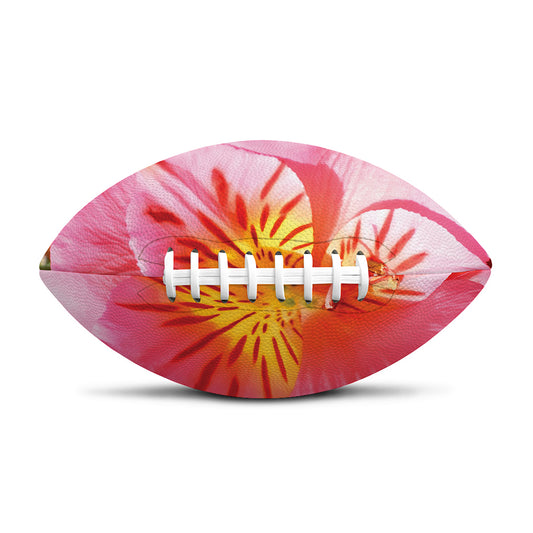 Pink Alstroemeria Print Rugby Ball