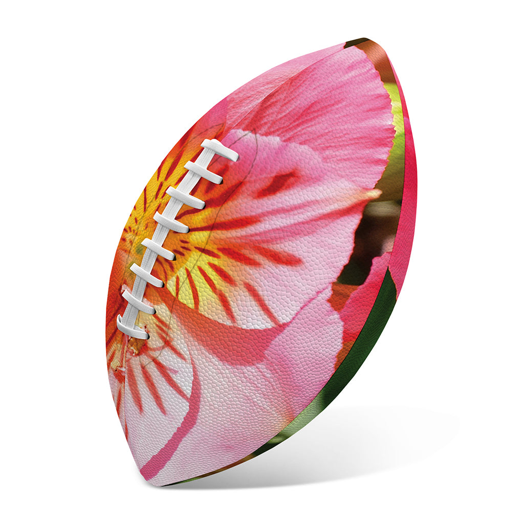 Pink Alstroemeria Print Rugby Ball