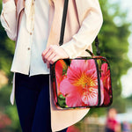 Pink Alstroemeria Print Shoulder Strap Bible Bag