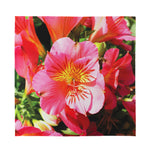 Pink Alstroemeria Print Silk Bandana
