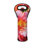 Pink Alstroemeria Print Single Neoprene Wine Tote