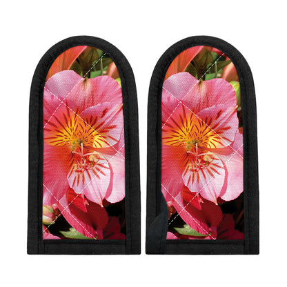 Pink Alstroemeria Print Skillet Handle Cover