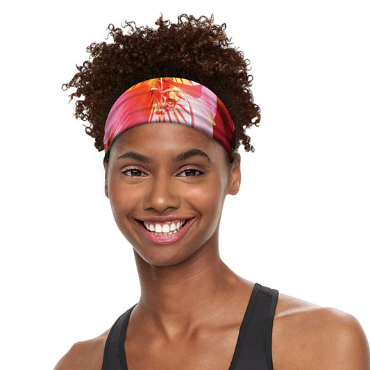 Pink Alstroemeria Print Sports Headband