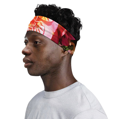 Pink Alstroemeria Print Sports Headband