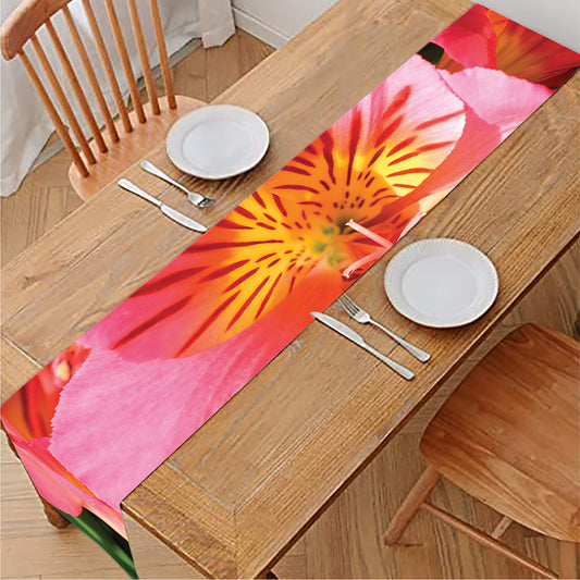 Pink Alstroemeria Print Table Runner