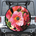 Pink Alstroemeria Print Tire Cover With Camera Hole