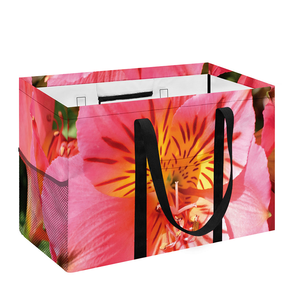 Pink Alstroemeria Print Utility Tote Bag