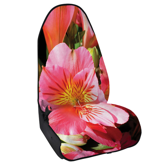 Pink Alstroemeria Print Waterproof Car Seat Cover