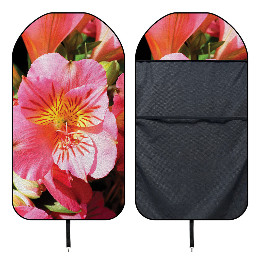 Pink Alstroemeria Print Waterproof Car Seat Cover