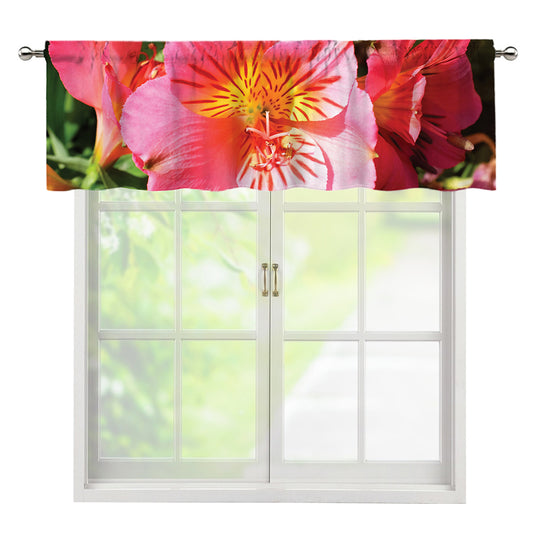 Pink Alstroemeria Print Window Valance