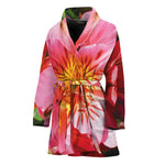 Pink Alstroemeria Print Women's Bathrobe