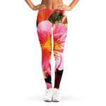Pink Alstroemeria Print Women's Leggings