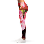 Pink Alstroemeria Print Women's Leggings