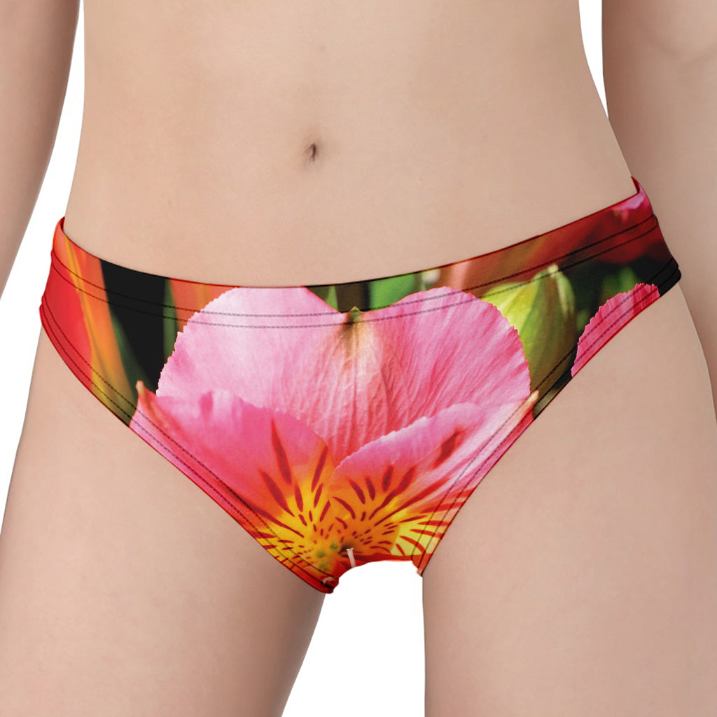 Pink Alstroemeria Print Women's Panties