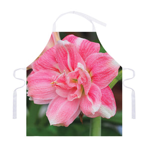 Pink Amaryllis Print Adjustable Apron