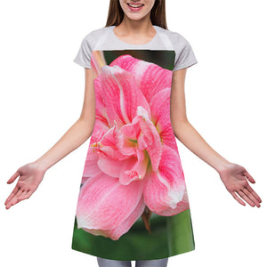 Pink Amaryllis Print Adjustable Apron