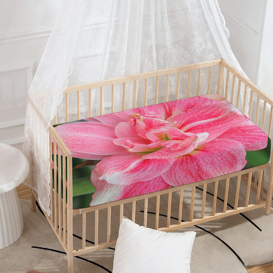 Pink Amaryllis Print Baby Crib Sheet