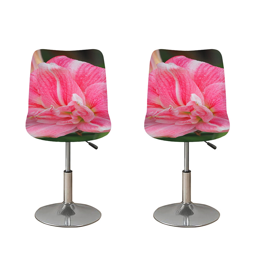 Pink Amaryllis Print Bar Stool Covers