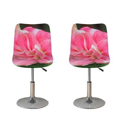 Pink Amaryllis Print Bar Stool Covers