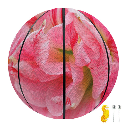 Pink Amaryllis Print Basketball