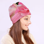 Pink Amaryllis Print Beanie