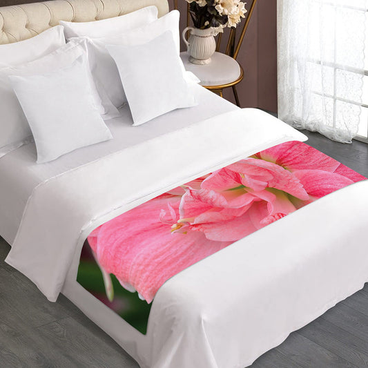 Pink Amaryllis Print Bed Runner