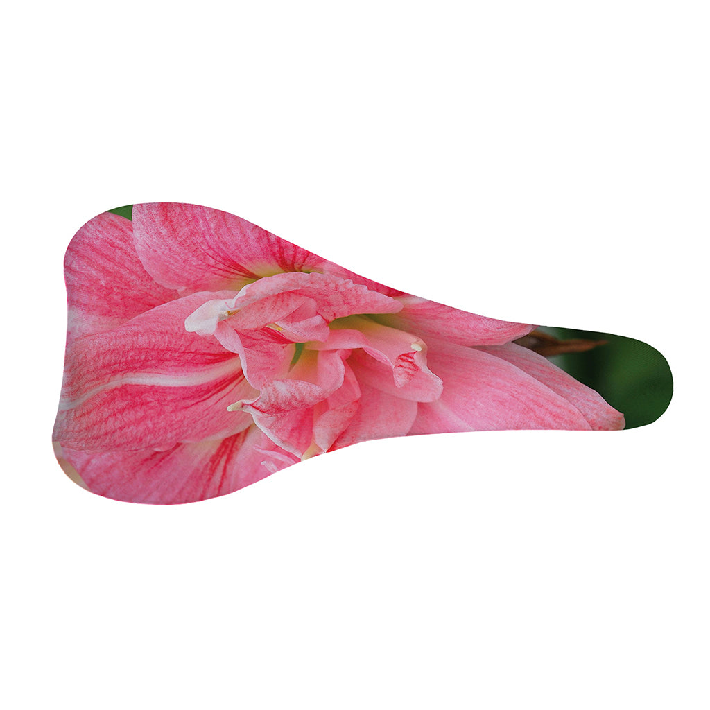 Pink Amaryllis Print Bicycle Seat Cover