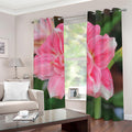 Pink Amaryllis Print Dimout Grommet Curtains