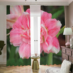 Pink Amaryllis Print Blackout Pencil Pleat Curtains