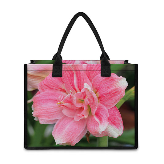 Pink Amaryllis Print Canvas Tote Bag