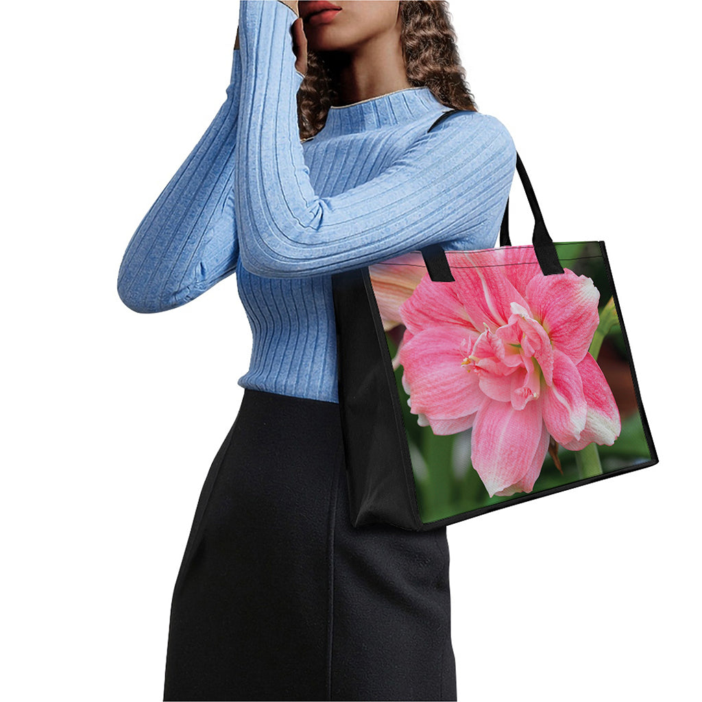 Pink Amaryllis Print Canvas Tote Bag