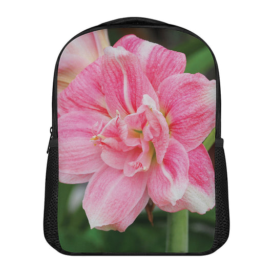 Pink Amaryllis Print Casual Backpack