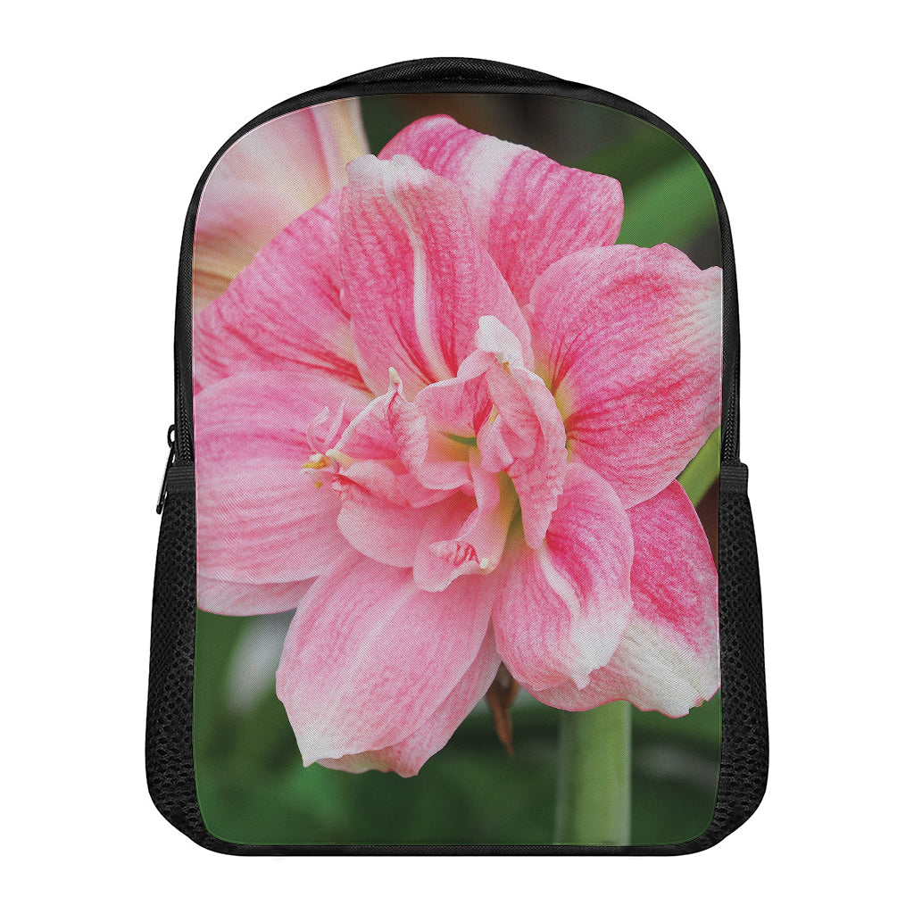 Pink Amaryllis Print Casual Backpack