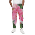 Pink Amaryllis Print Cotton Sweatpants