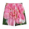 Pink Amaryllis Print Cotton Shorts