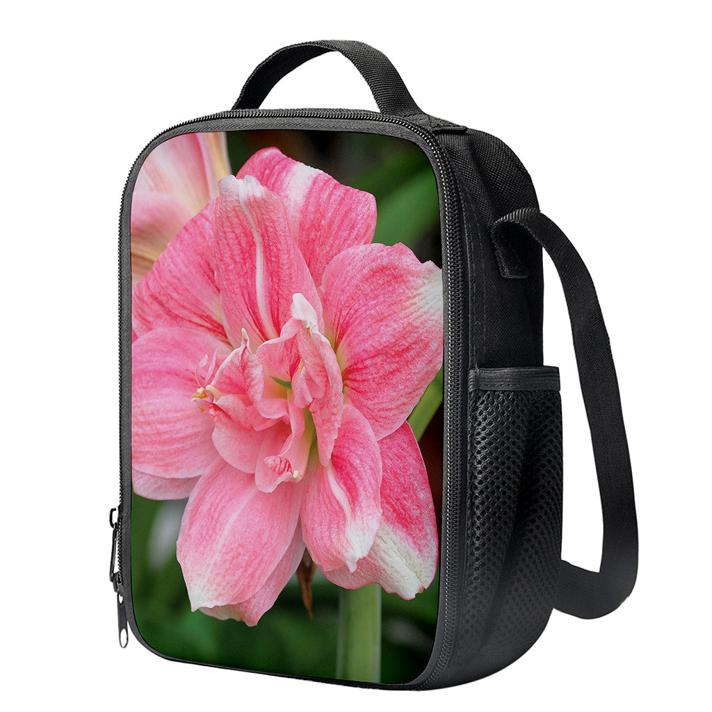 Pink Amaryllis Print Crossbody Lunch Bag