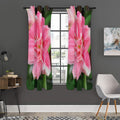 Pink Amaryllis Print Grommet Curtain Panels