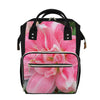 Pink Amaryllis Print Diaper Bag