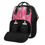 Pink Amaryllis Print Diaper Bag