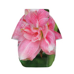 Pink Amaryllis Print Dog Zip Up Hoodie