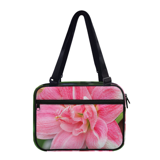 Pink Amaryllis Print Double Strap Bible Bag