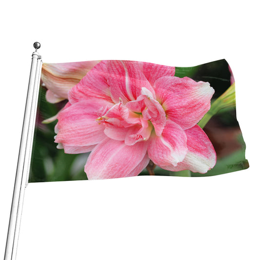 Pink Amaryllis Print Flag