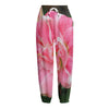 Pink Amaryllis Print Fleece Lined Knit Pants